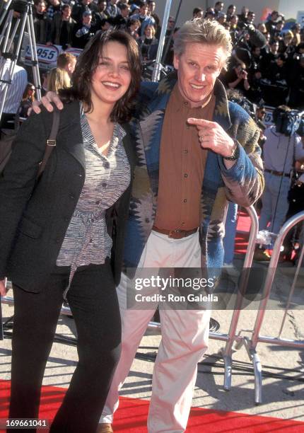 Actor Gary Busey and wife Tiani Warden attend the "Star Wars" 20th Anniversary Screening on January 18, 1997 at the Mann Village Theatre in Westwood,...