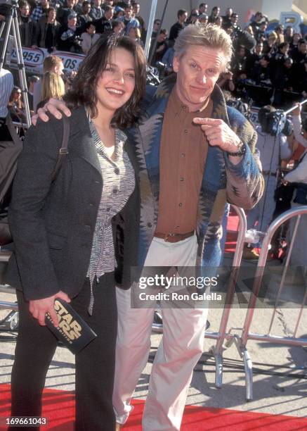 Actor Gary Busey and wife Tiani Warden attend the "Star Wars" 20th Anniversary Screening on January 18, 1997 at the Mann Village Theatre in Westwood,...