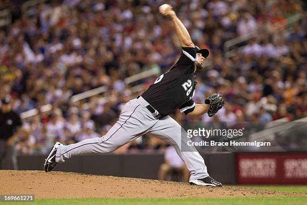 Jesse Crain of the Chicago White Sox pitches against the Minnesota Twins on May 14, 2013 at Target Field in Minneapolis, Minnesota. The White Sox...