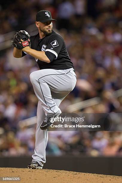 Jesse Crain of the Chicago White Sox pitches against the Minnesota Twins on May 14, 2013 at Target Field in Minneapolis, Minnesota. The White Sox...