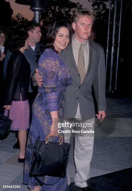 Actor Gary Busey and wife Tiani Warden attend the "Deep Impact" Hollywood Premiere on April 29, 1998 at Paramount Pictures Studios in Hollywood,...