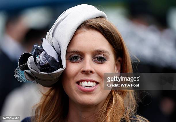 Princess Beatrice smiles during a garden party held at Buckingham Palace, on May 30, 2013 in London, England.
