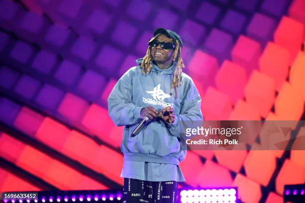 Lil Wayne performs onstage during the 2023 iHeartRadio Music Festival at T-Mobile Arena on September 22, 2023 in Las Vegas, Nevada.
