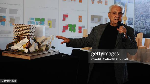David Mirvish and Frank Gehry spoke to the media today October 1st 2012 in the Baillie Court at the Art Gallery of Ontario regarding the plans to to...