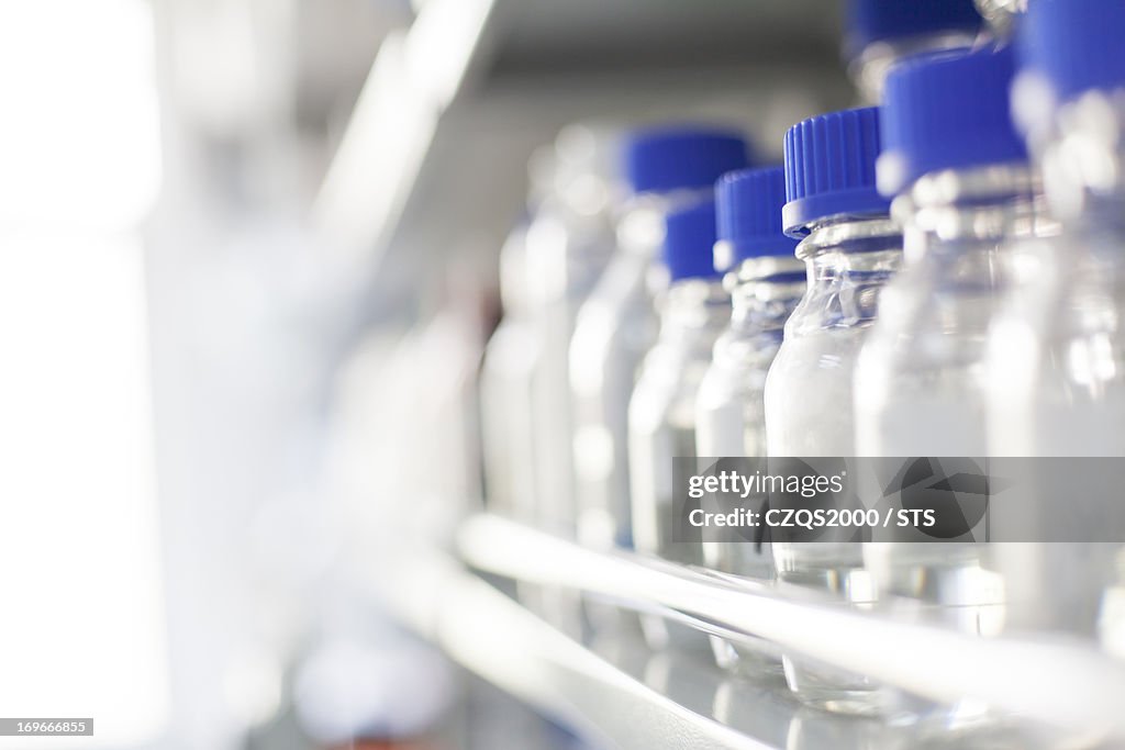 Bottles in biology lab