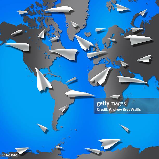 Paper Airplane Map Photos and Premium High Res Pictures - Getty Images