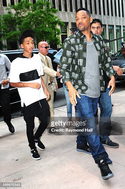 Actor Will Smith and Jaden Smith are seen outside Sirius Radio on May 30, 2013 in New York City.