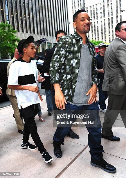 Actor Will Smith and Jaden Smith are seen outside Sirius Radio on May 30, 2013 in New York City.