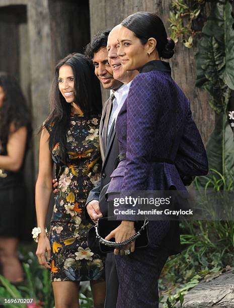 Emma Heming, M. Night Shyamalan and Bruce Willis attend the "After Earth" premiere at Ziegfeld Theater on May 29, 2013 in New York City.