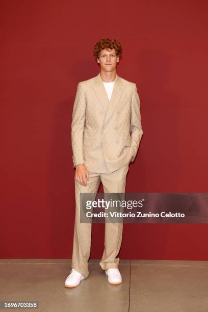 Jannik Sinner is seen at Gucci Ancora during Milan Fashion week on September 22, 2023 in Milan, Italy.