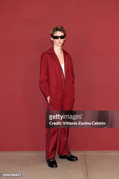 Troye Sivan is seen at Gucci Ancora during Milan Fashion week on September 22, 2023 in Milan, Italy.