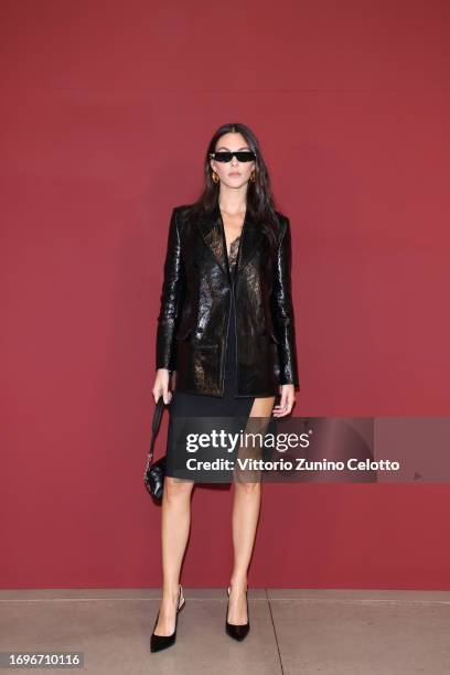 Vittoria Ceretti is seen at Gucci Ancora during Milan Fashion week on September 22, 2023 in Milan, Italy.