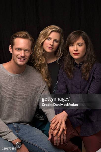 Actors Alexander Skarsgard, Ellen Page and Brit Marling are photographed for USA Today on May 18, 2013 in Los Angeles, California.