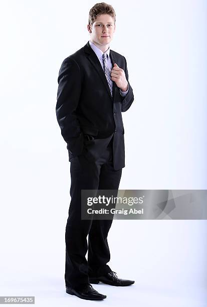 Nathan MacKinnon has his formal portrait taken during the 2013 NHL Combine May 30, 2013 at the Westin Bristol Place Hotel in Toronto, Ontario, Canada.