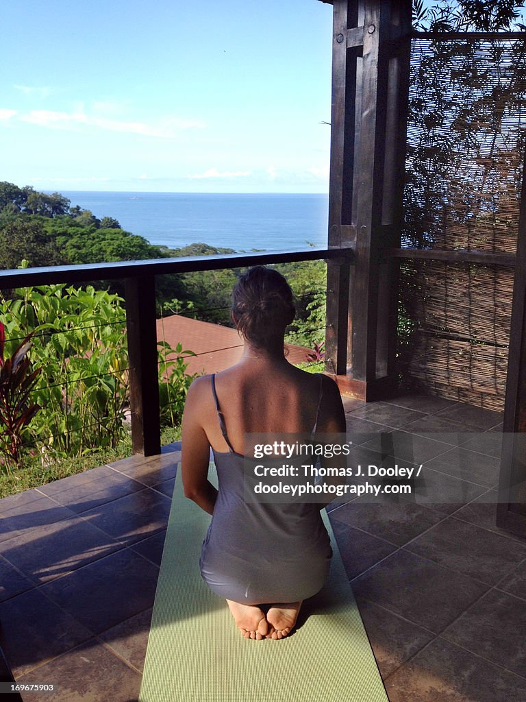 Morning yoga overlooking the Pacific