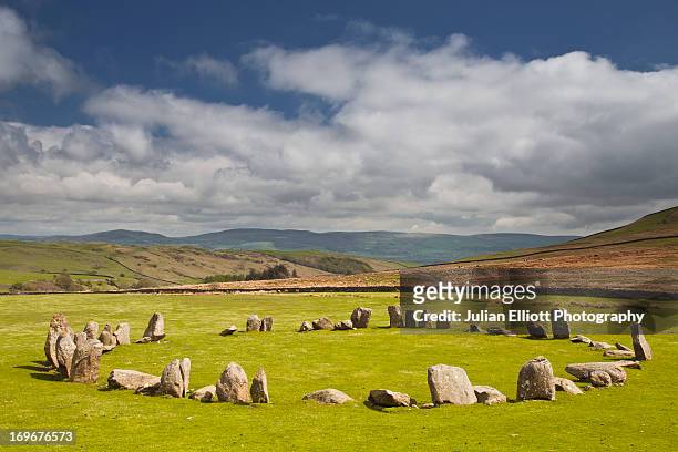 swinside stone circle in the lake district. - stone circle stock pictures, royalty-free photos & images