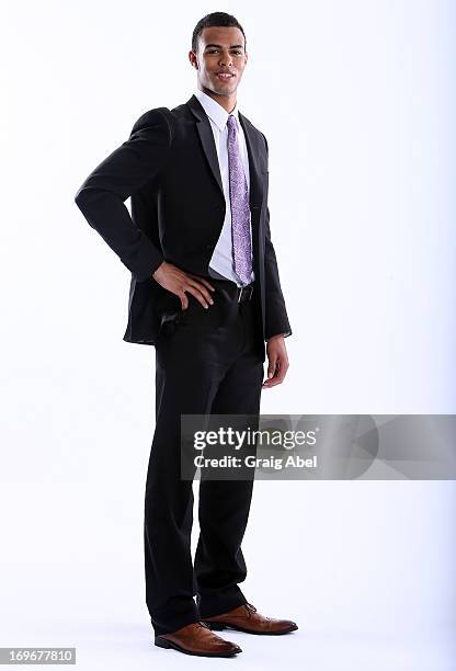 Darnell Nurse has his formal portrait taken during the 2013 NHL Combine May 30, 2013 at the Westin Bristol Place Hotel in Toronto, Ontario, Canada.