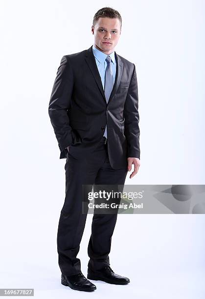 Max Domi has his formal portrait taken during the 2013 NHL Combine May 30, 2013 at the Westin Bristol Place Hotel in Toronto, Ontario, Canada.