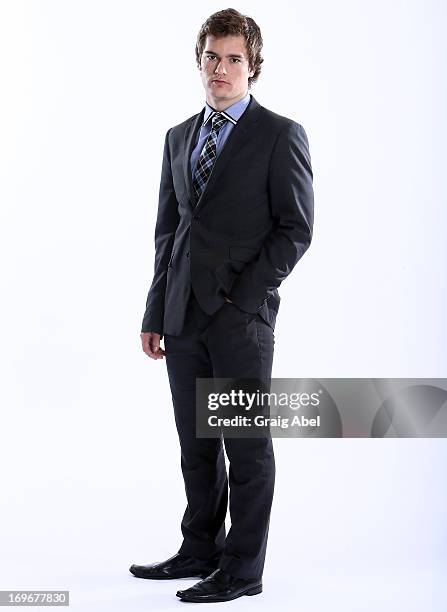 Jonathan Drouin has his formal portrait taken during the 2013 NHL Combine May 30, 2013 at the Westin Bristol Place Hotel in Toronto, Ontario, Canada.