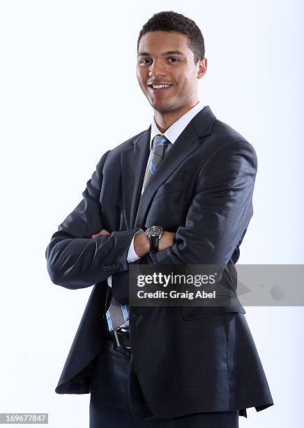 Seth Jones has his formal portrait taken during the 2013 NHL Combine May 30, 2013 at the Westin Bristol Place Hotel in Toronto, Ontario, Canada.