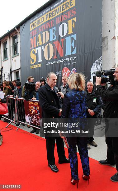 Mick Jones attends the Made of Stone Premiere presented by Virgin Media & Picturehouse Entertainment at Victoria Warehouse on May 30, 2013 in...