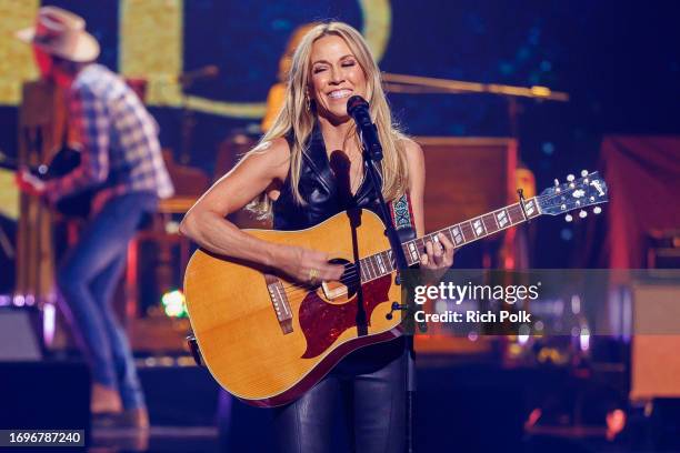 Sheryl Crow performs onstage during / attends the 2023 iHeartRadio Music Festival at T-Mobile Arena on September 22, 2023 in Las Vegas, Nevada.