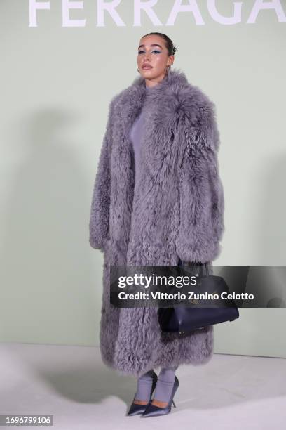 Ginevra Mavilla attends the Salvatore fashion show during the Milan Fashion Week Womenswear Spring/Summer 2024 on September 23, 2023 in Milan, Italy.