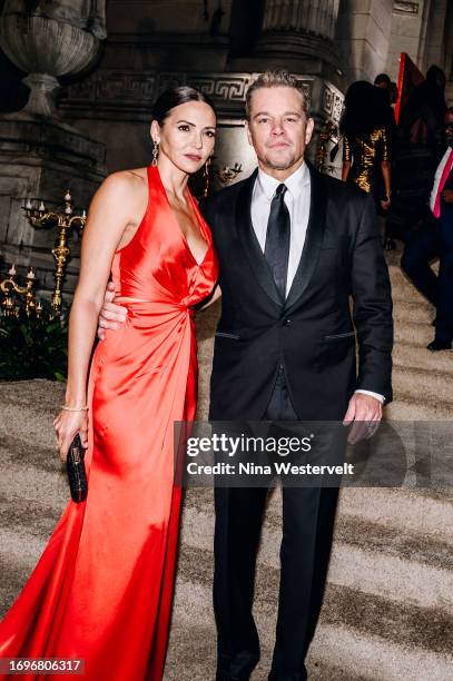 Luciana Damon and Matt Damon at the Clooney Foundation For Justice's "The Albies" held at The New York Public Library on September 28, 2023 in New...