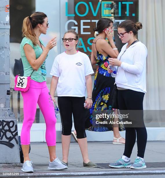 Kelly Killoren Bensimon, Thadeus Ann Bensimon and Sea Louise Bensimon are seen in Soho on May 30, 2013 in New York City.