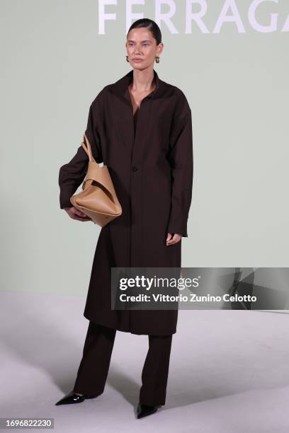 Bianca Balti attends the Ferragamo fashion show during the Milan Fashion Week Womenswear Spring/Summer 2024 on September 23, 2023 in Milan, Italy.