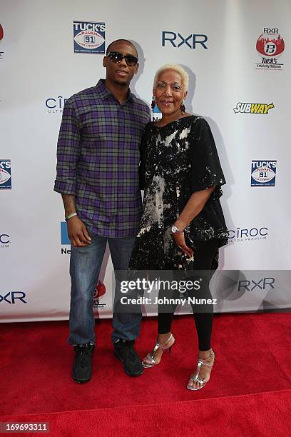 Marita Monroe and guest attend the NY Giants Justin Tuck's 5th Annual Celebrity Billiards Tournament on May 30, 2013 in New York City.