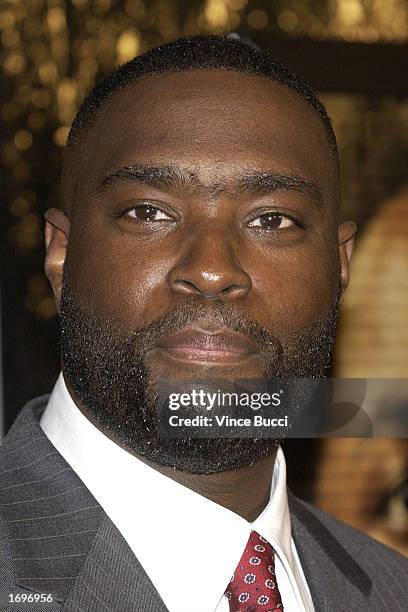 Screenwriter Antwone Fisher attends the premiere of the film "Antwone Fisher" at the Motion Picture Academy on December 19, 2002 in Beverly Hills,...