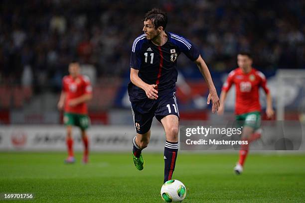 Mike Havenaar of Japan looks on after the international friendly match between Japan and Bulgaria at Toyota Stadium on May 30, 2013 in Toyota, Aichi,...