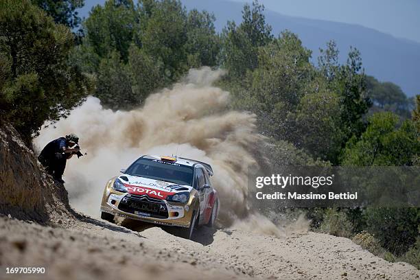 Daniel Sordo of Spain and Carlos Del Barrio of Spain compete in their Citroen Total Abu Dhabi WRT Citroen DS3 WRC during the Shakedown of the WRC...