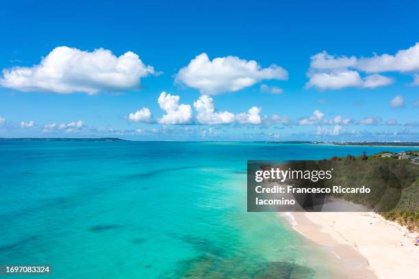 miyako island, okinawa. beach and seaside - okinawa blue sky beach landscape stock-fotos und bilder