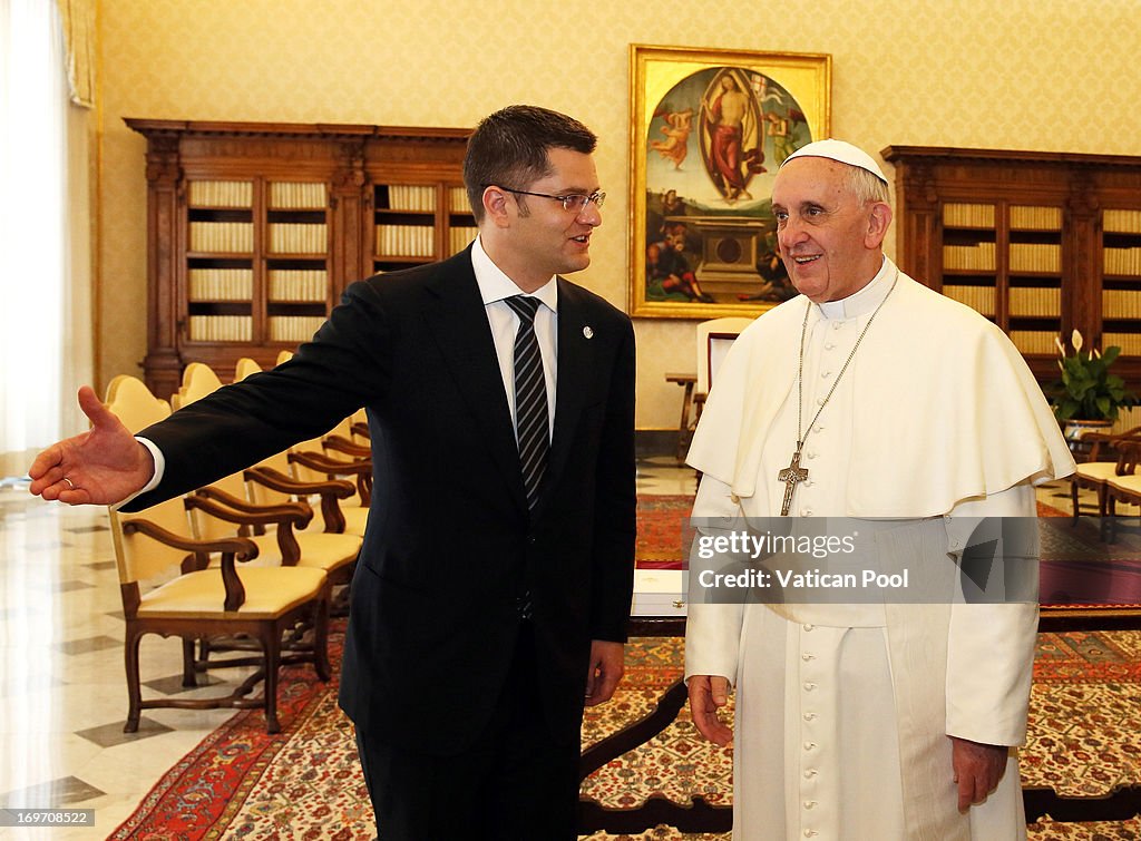 Pope Francis Meets President of the United Nations General Assembly Vuk Jeremic