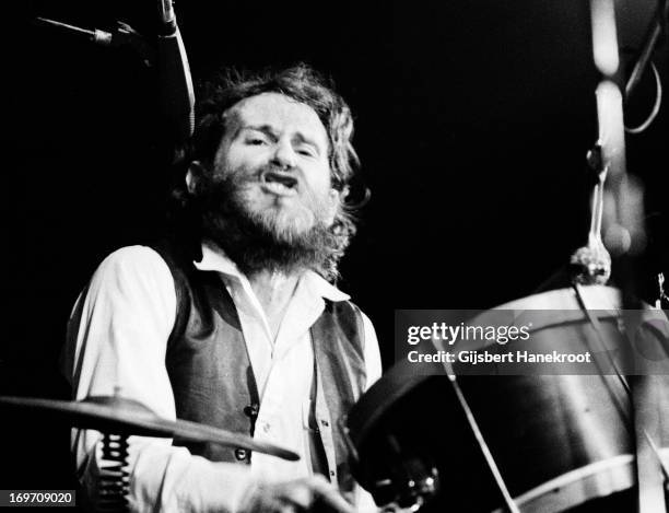 1st JANUARY: Levon Helm from rock group The Band performs live on stage at the Concertgebouw in Amsterdam, Netherlands in 1972.