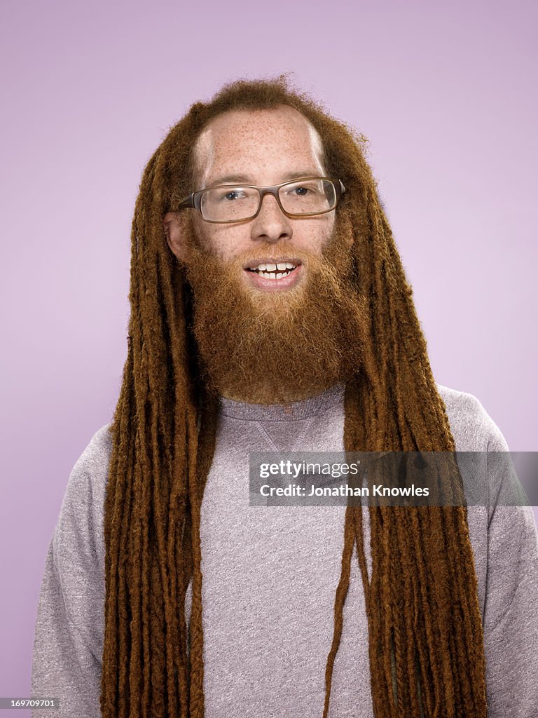 Red Hair Male With Long Dreadlocks And Glasses High-Res Stock Photo - Getty  Images