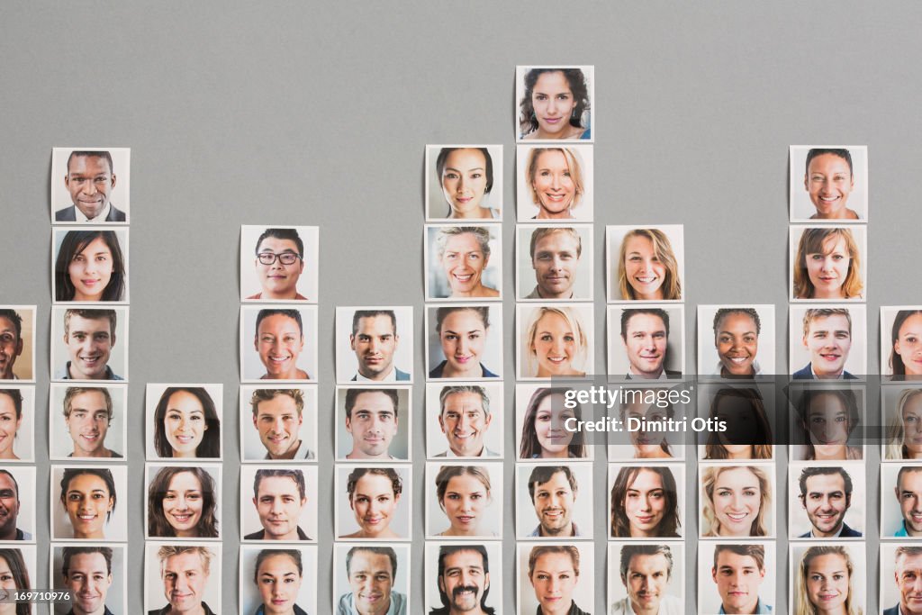 Portrait Prints Arranged To Form Graph Columns High-Res Stock Photo ...