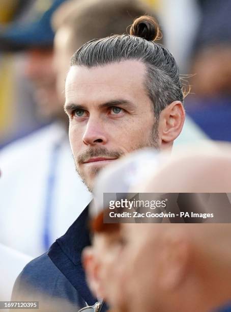 Gareth Bale in the crowd during the Foursomes on day one of the 44th Ryder Cup at the Marco Simone Golf and Country Club, Rome, Italy, ahead of the...