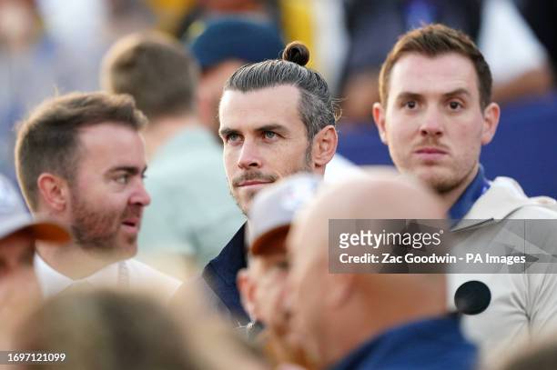 Gareth Bale in the crowd during the Foursomes on day one of the 44th Ryder Cup at the Marco Simone Golf and Country Club, Rome, Italy, ahead of the...