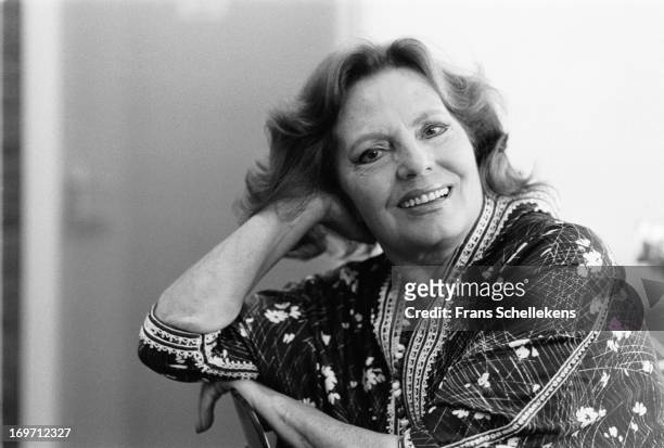 Portuguese fado singer and actress Amalia Rodrigues posed backstage at the Leidsche Schouwburgl in Leiden, the Netherlands on 29th May 1987.