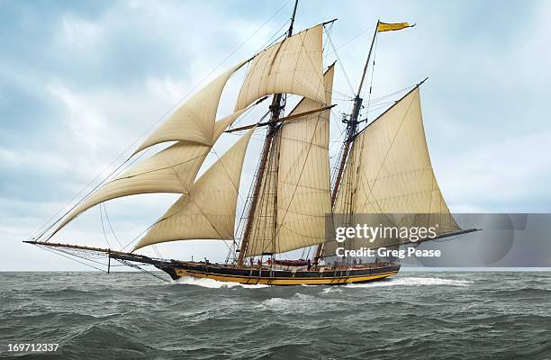 schooner pride of baltimore ii - windjammer stock-fotos und bilder