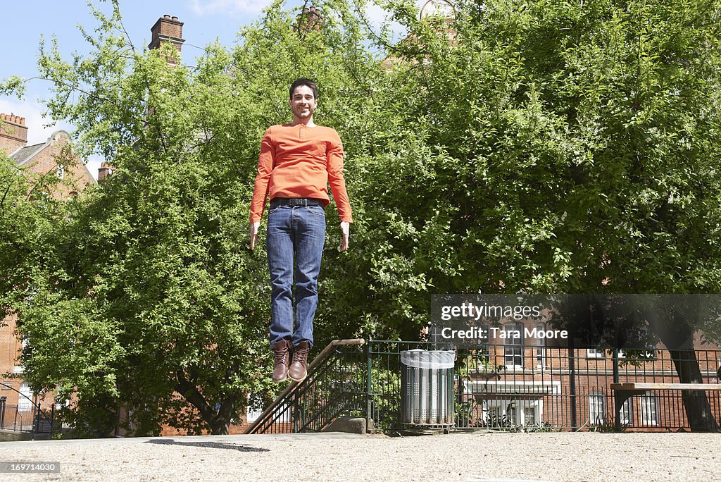 Man jumping in park