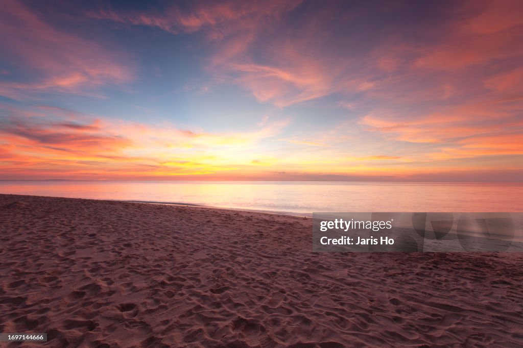 Quiet beach at dusk
