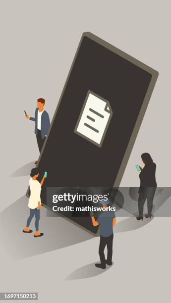 document on phone - generic smartphone stock illustrations
