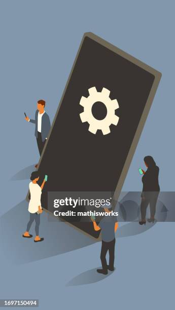 settings on phone - generic smartphone stock illustrations