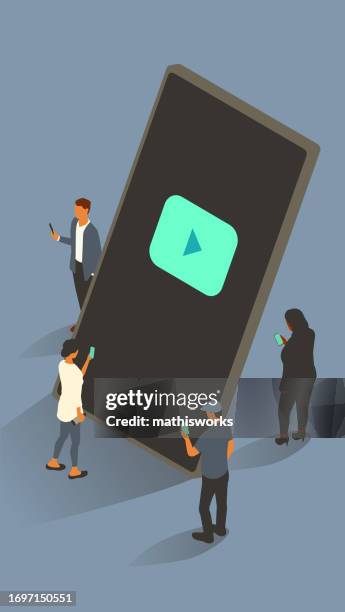 video on phone - generic smartphone stock illustrations