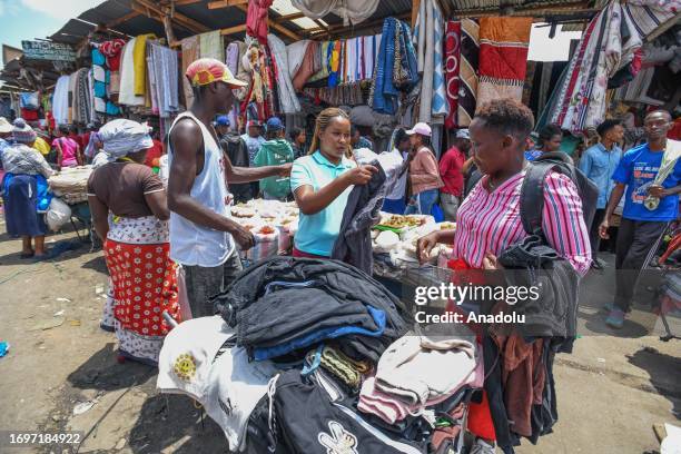 Citizens shop at Gikomba, one of the main market place selling second-hand clothes, as citizens with low income show interest to the market place in...