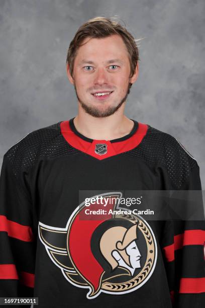 Vladimir Tarasenko of the Ottawa Senators poses for his official headshot for the 2023-2024 season on September 20, 2023 at Canadian Tire Centre in...